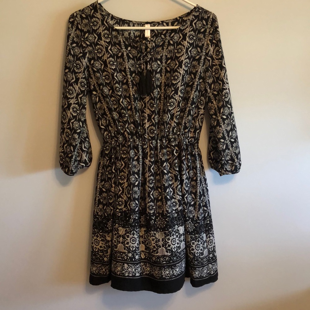 black flower dress